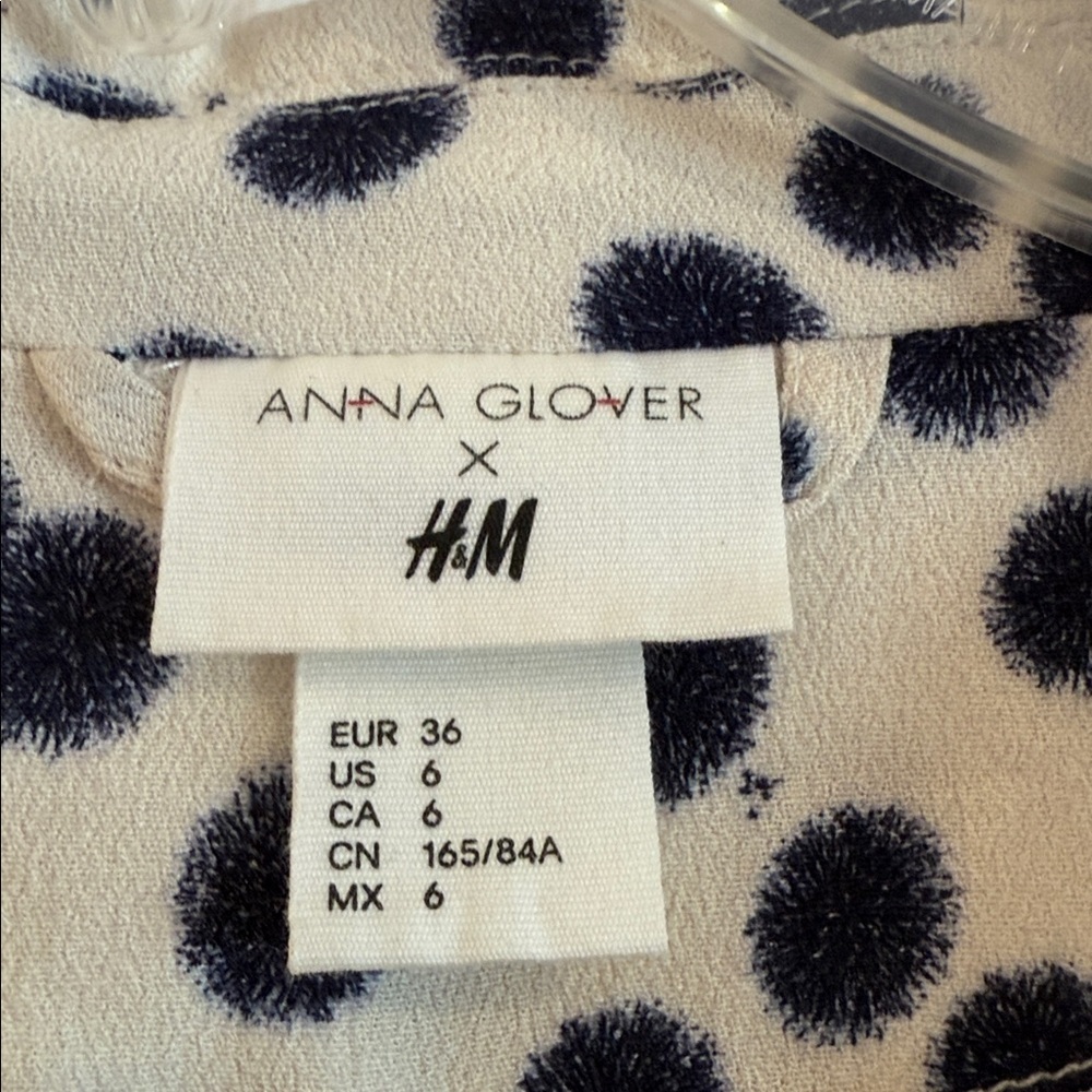 H&M Cream and Navy Patterned Blazer - Picture 4 of 6